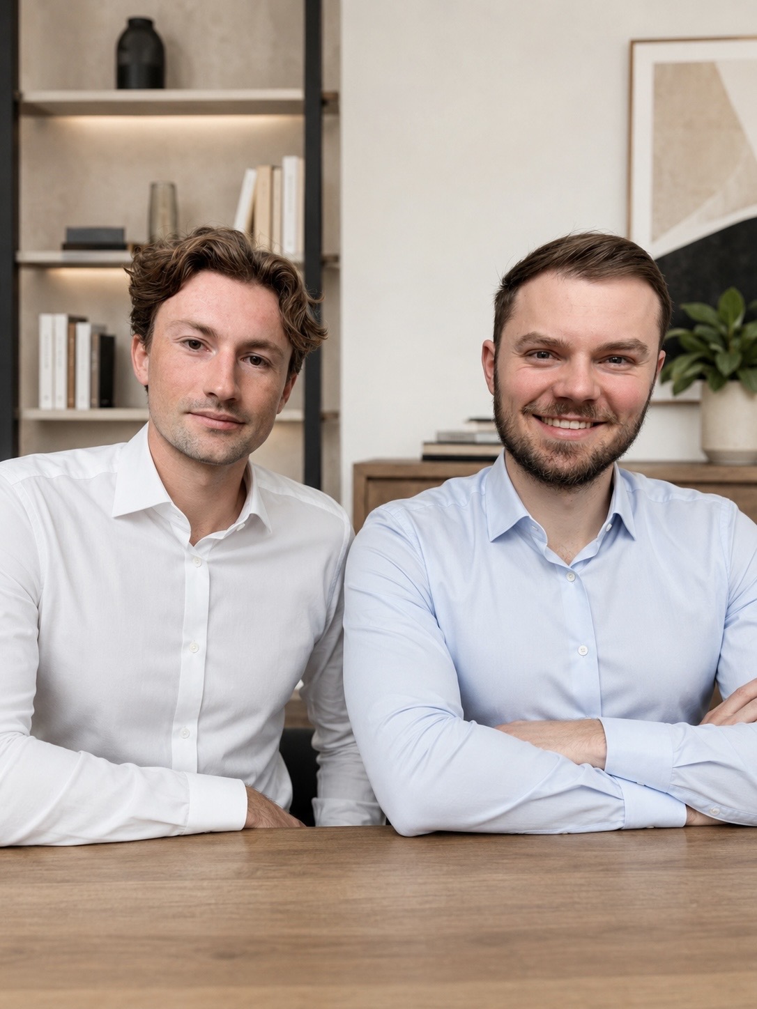 Antoine Darmigny (à gauche) et Matthieu Kelhetter (à droite), co-fondateurs de MAIA.AI, dans leurs bureaux